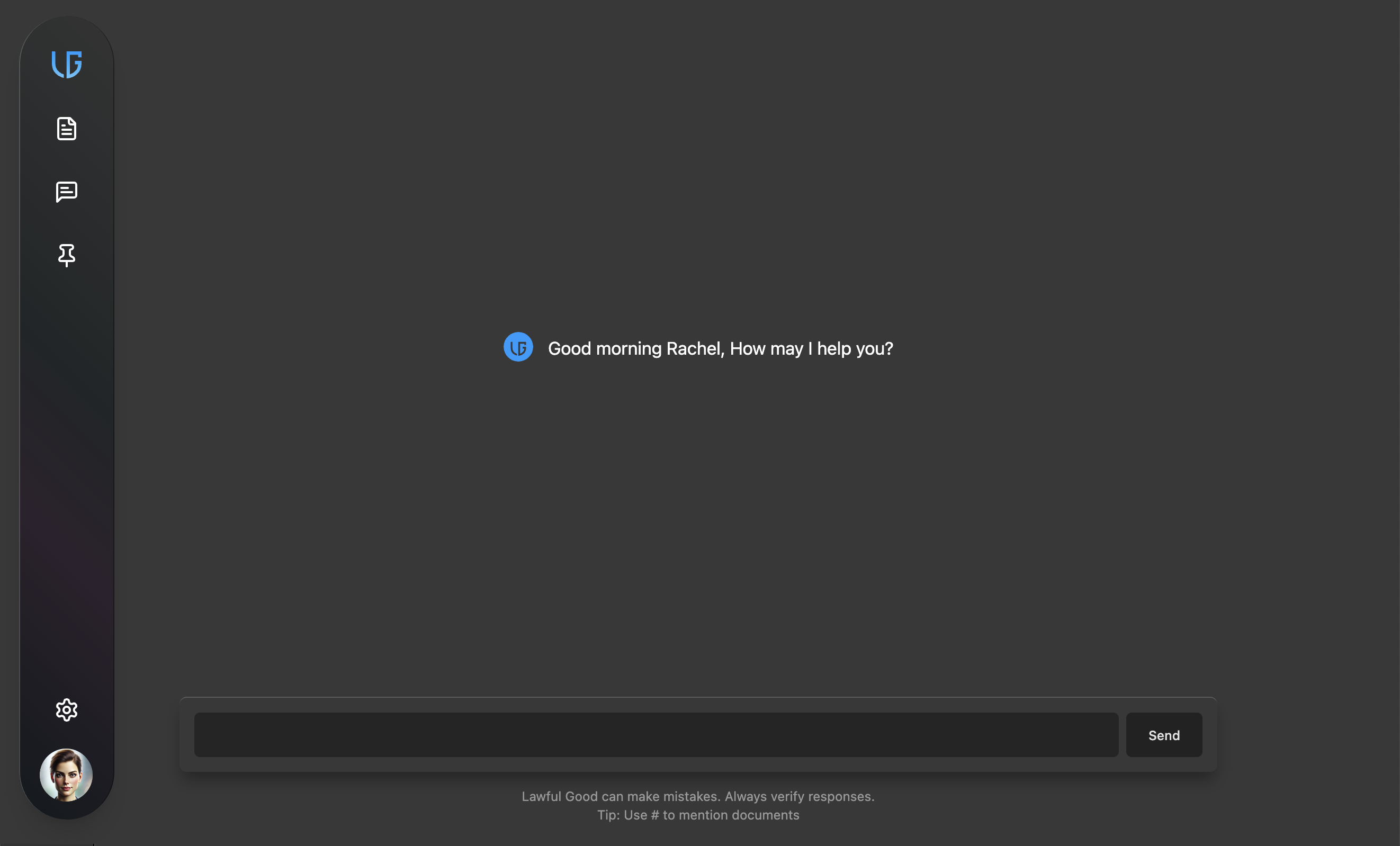 A screenshot of the Lawful Good application
